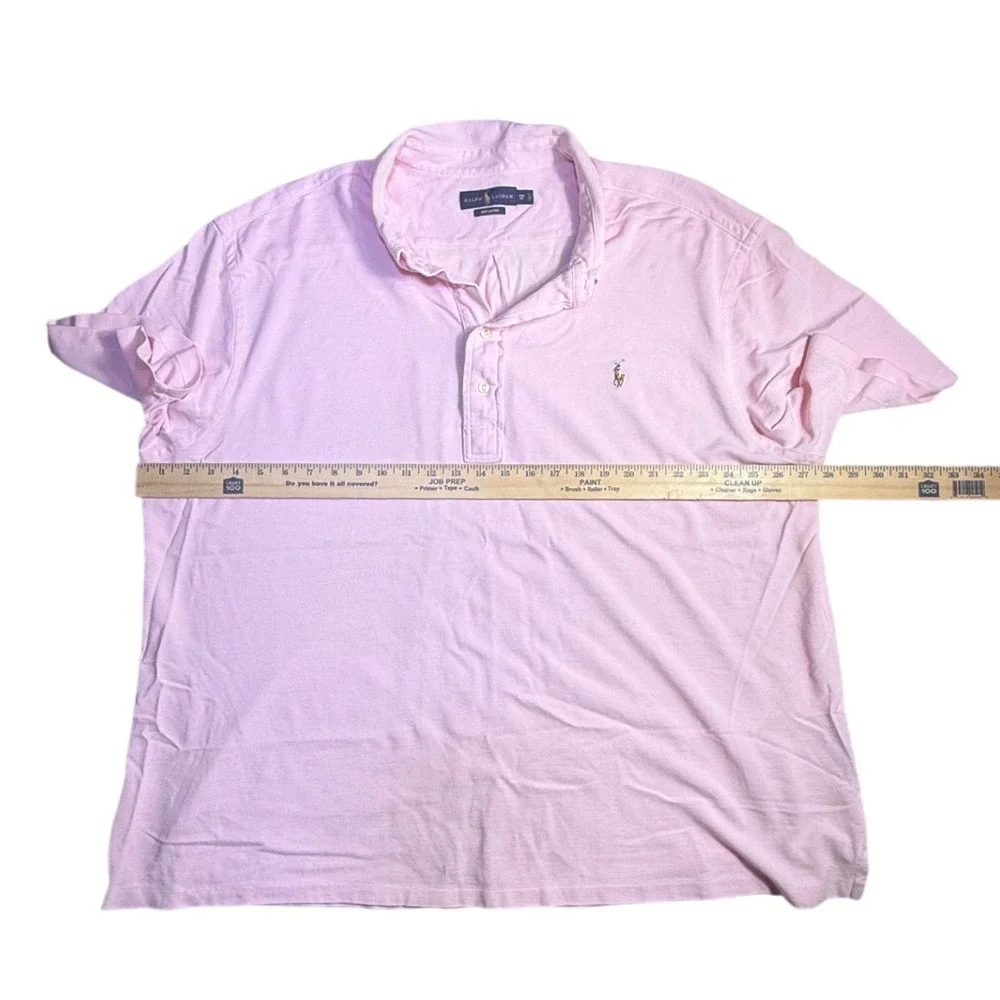 Ralph Lauren Knit Oxford Polo Shirt Mens 3XB Big Pink Cotton Pony-2221